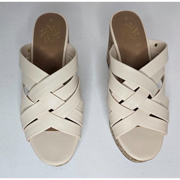 Sam & Libby Women's Cross Strap Espadrille Sandal Vanilla Color Size 7 - Picture 2 of 9